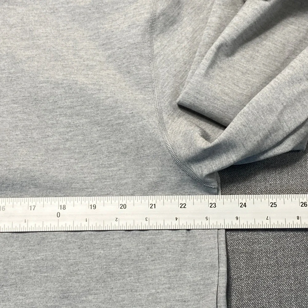 BYLT Premium Basics Mens XL Quarter Zip Snap Pullover Heather Gray Curved Hem